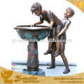 Outdoor Bronze Children Boy And Girl Water Fountain For Home GBFN-C068